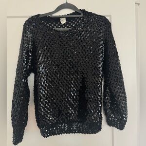 Black Sequin Sweater